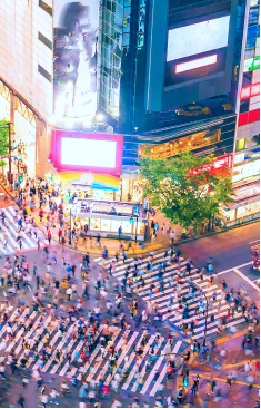 イメージ：LEDビジョンが可能にするダイナミックな次世代型広告。