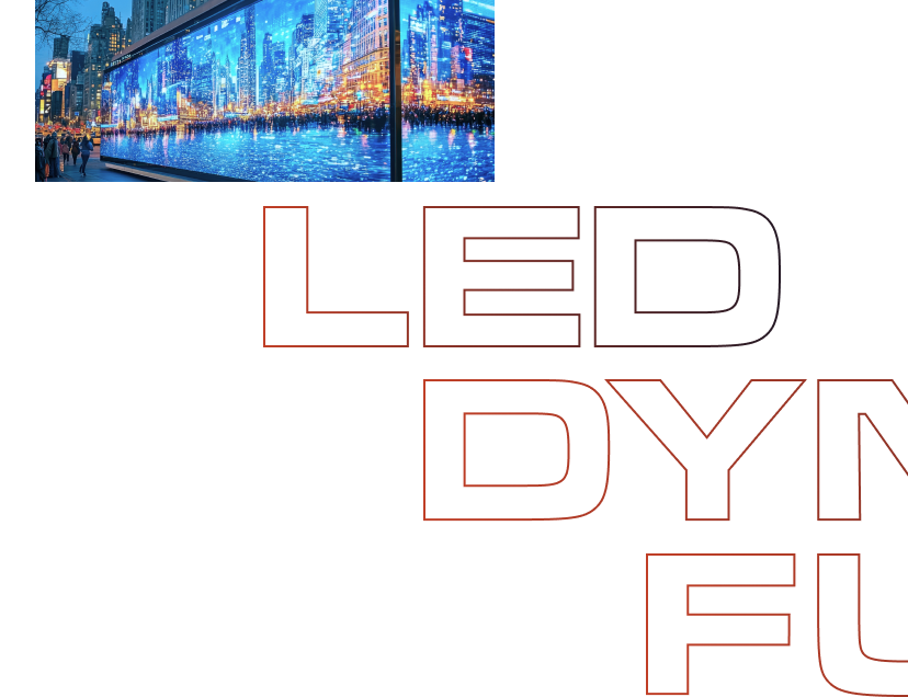 イメージ：LEDビジョンが可能にするダイナミックな次世代型広告。