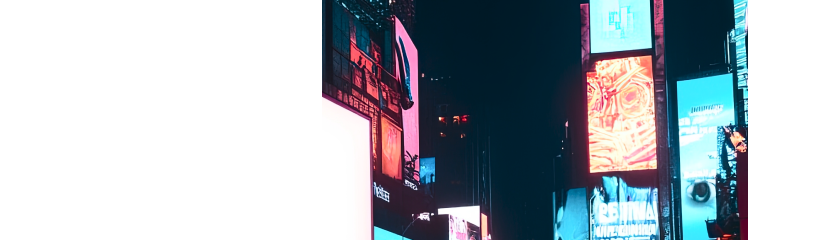 イメージ：LEDビジョンが可能にするダイナミックな次世代型広告。